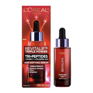 L’Oréal Paris Revitalift Triple Power Age-Defying Serum – Tri-Peptides + Vitamin C + Hyaluronic Acid